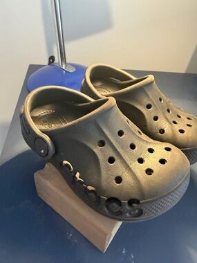 CROCS Kids Black Slip-On Clogs with Heel Strap